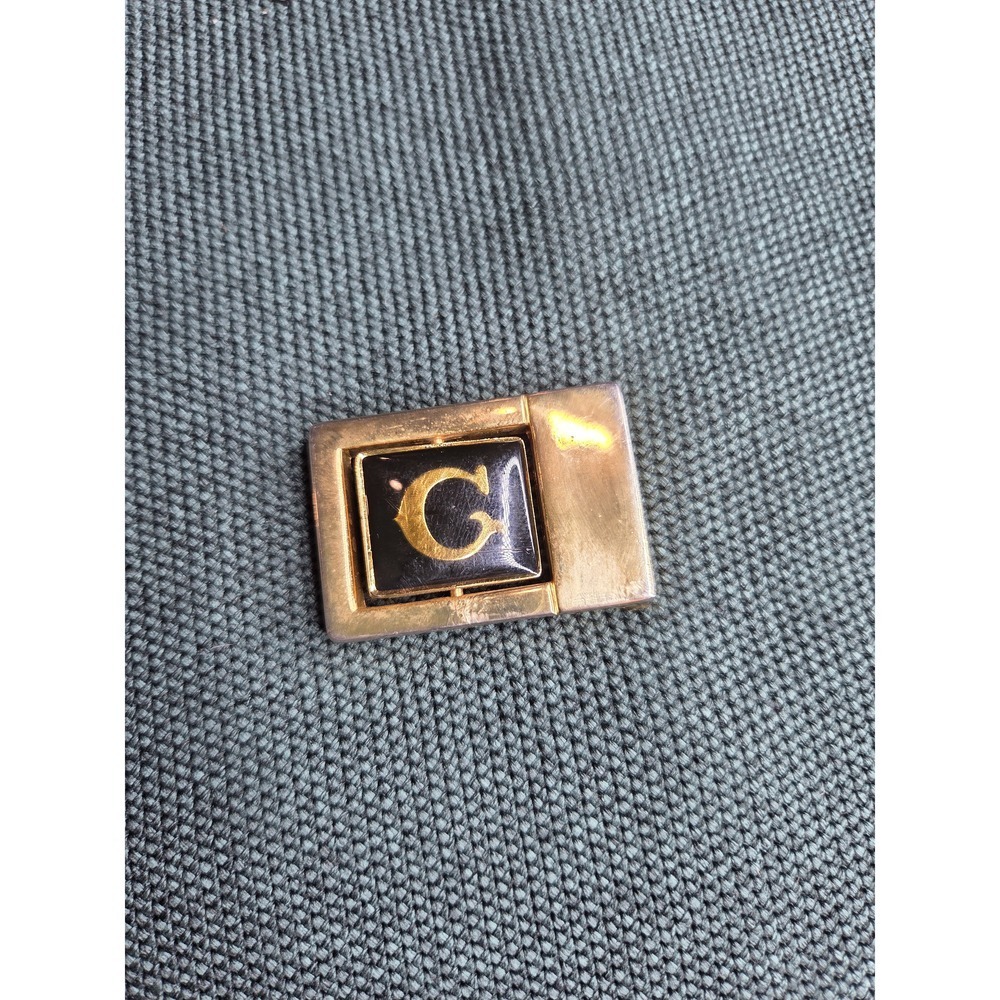 Vintage Antique Flip Letter G Enamel Gold Belt Buckle 1in Belt Antique